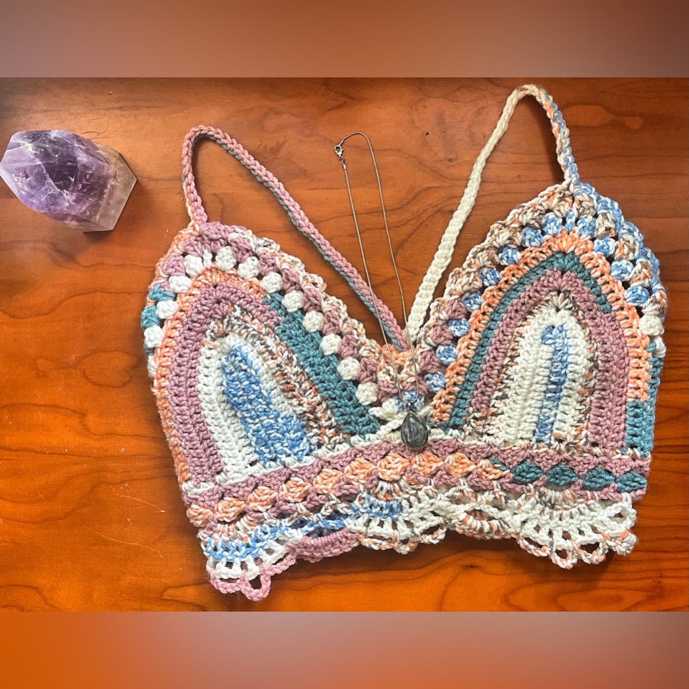 Handmade crochet festival top